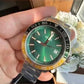 Fossil BQ2506 green dial bracelet watch detail