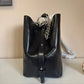 Rebecca Minkoff black leather structured backpack detail