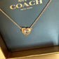 Coach F27135 rose gold heart necklace detail