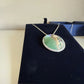 Swarovski green and silver crystal pendant necklace detail