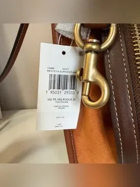 Coach C6444 Rogue 25 brown and tan satchel bag detail