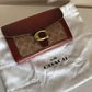 Coach 6909 burgundy and tan colorblock chain crossbody bag detail