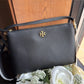 Tory Burch 61385 black convertible leather bag detail