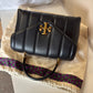 Tory Burch Kira 83943 black quilted satchel detail