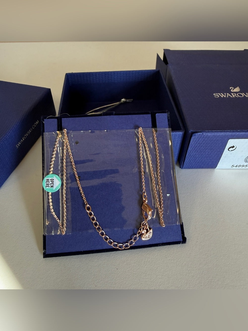 Swarovski Rose Gold-Tone Moon Pendant Necklace - 5489534 - detail 4