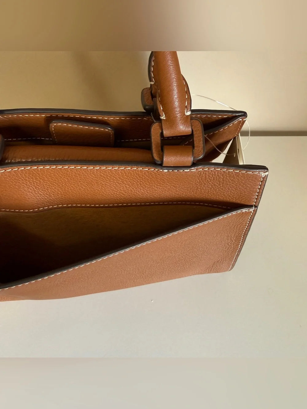 Tory Burch Miller leather satchel in brown detail
