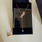Swarovski Rose Gold-Tone Bow Lariat Necklace - 5447082 - detail 4