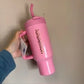 lululemon pink 40 oz insulated tumbler detail