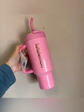 lululemon pink 40 oz insulated tumbler detail