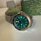 Fossil BQ2506 green dial bracelet watch detail