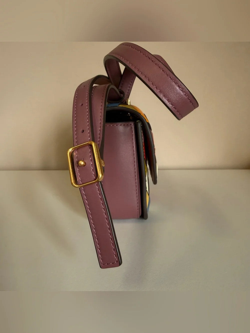 Tory Burch Eleanor woven shoulder bag in multicolor detail