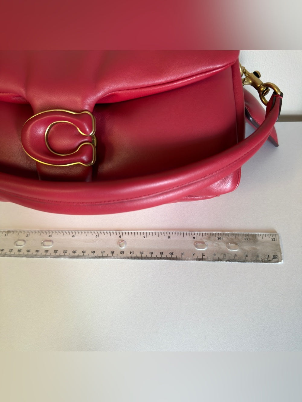 Coach C0772 Pillow Tabby 26 shoulder bag in red detail