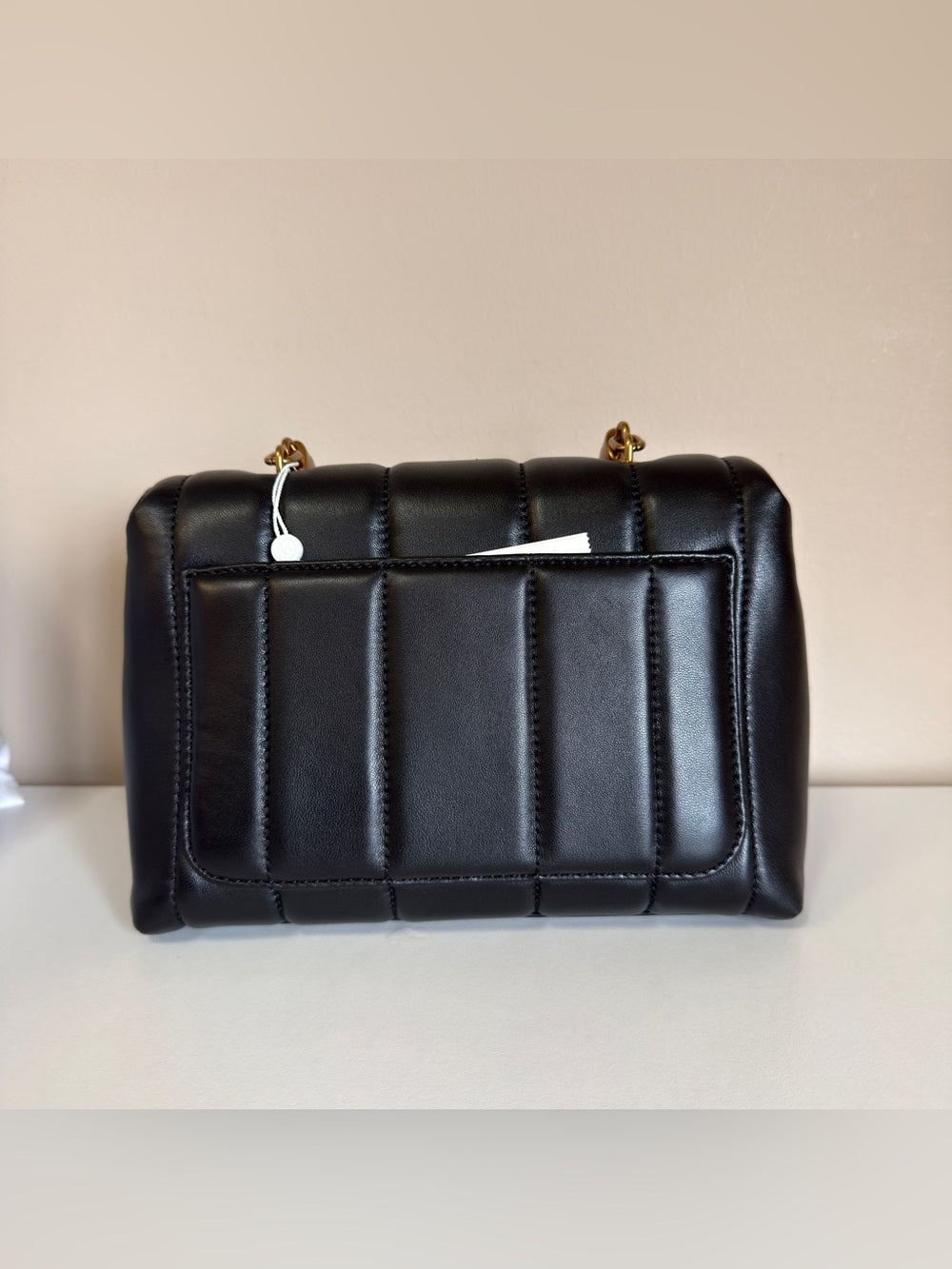 Tory Burch Kira 83943 black quilted satchel detail