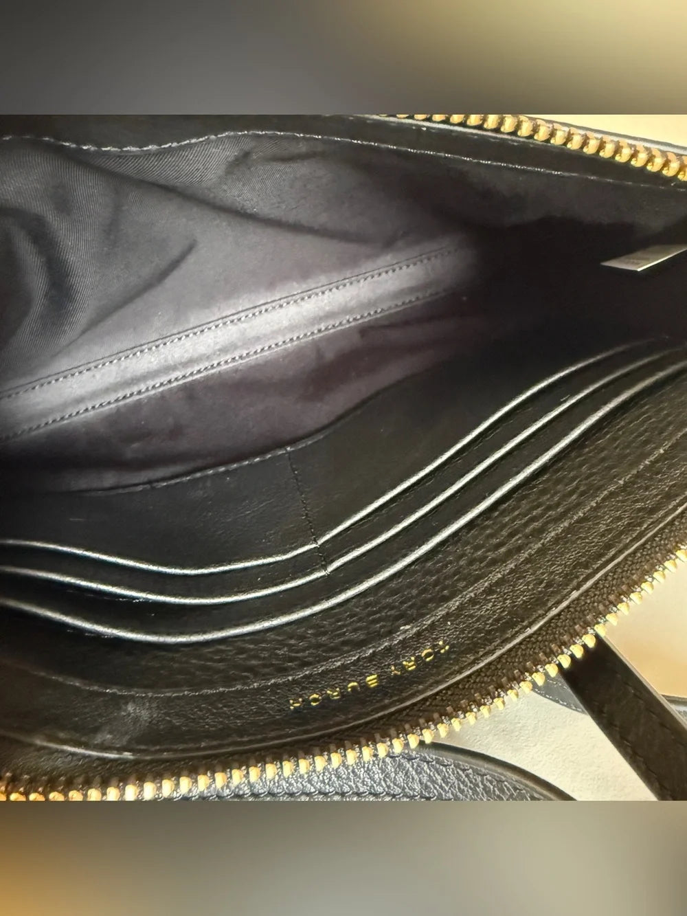 Tory Burch 61385 black convertible leather bag detail