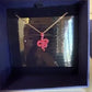 Swarovski pink crystal pendant necklace detail