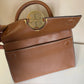 Tory Burch Miller leather satchel in brown detail