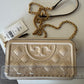 Tory Burch quilted cream leather chain crossbody detail