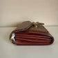 Coach 6909 burgundy and tan colorblock chain crossbody bag detail