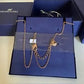 Swarovski rose gold key pendant necklace detail