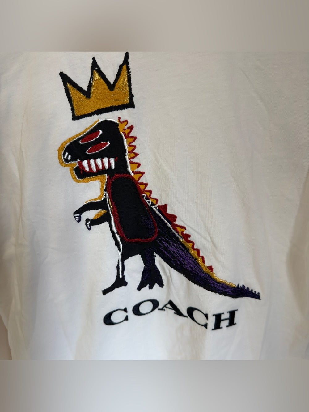 Coach C5177 dinosaur graphic T-shirt detail