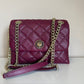 Kate Spade quilted shoulder bag in deep berry detail