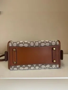 Coach C6444 Rogue 25 brown and tan satchel bag detail