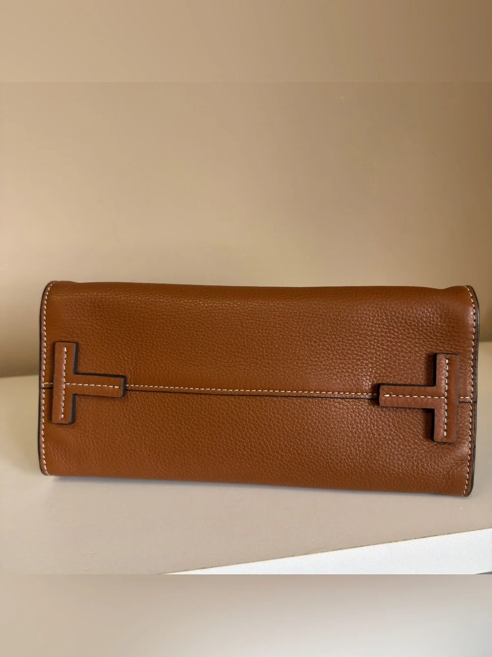 Tory Burch Miller leather satchel in brown detail