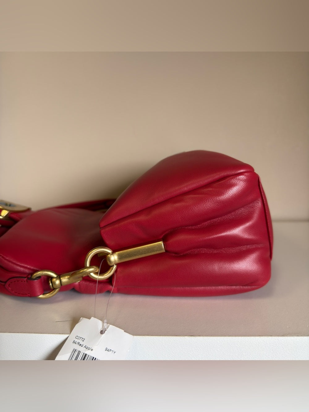 Coach C0772 Pillow Tabby 26 shoulder bag in red detail