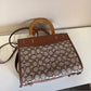 Coach C6444 Rogue 25 brown and tan satchel bag detail
