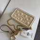 Tory Burch quilted cream leather chain crossbody detail
