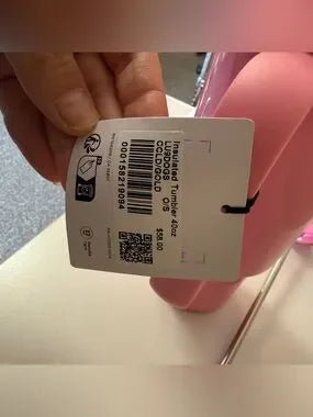 lululemon pink 40 oz insulated tumbler detail