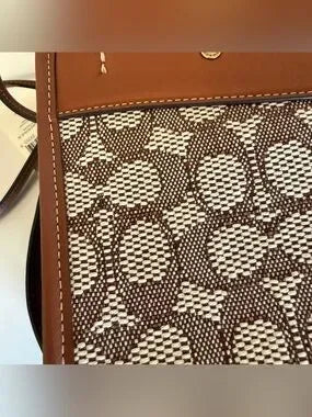 Coach C6444 Rogue 25 brown and tan satchel bag detail