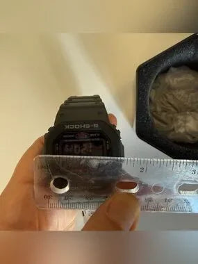 Casio G-SHOCK black digital watch detail