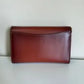 Coach 6909 burgundy and tan colorblock chain crossbody bag detail