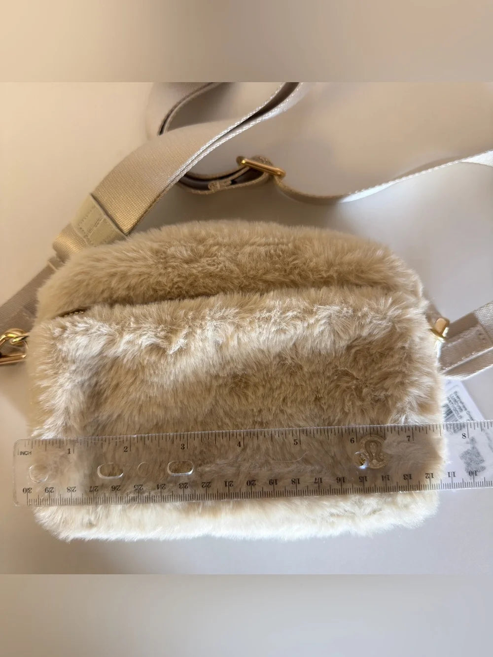 lululemon Everywhere plush fleece crossbody bag detail