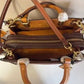 Coach C6444 Rogue 25 brown and tan satchel bag detail