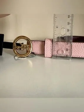 Coach 78181 pink leather belt detail