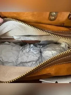 Coach C6444 Rogue 25 brown and tan satchel bag detail
