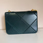 Tory Burch Fleming dark green leather shoulder bag detail