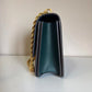 Tory Burch Fleming dark green leather shoulder bag detail