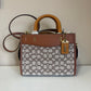 Coach C6444 Rogue 25 brown and tan satchel bag detail