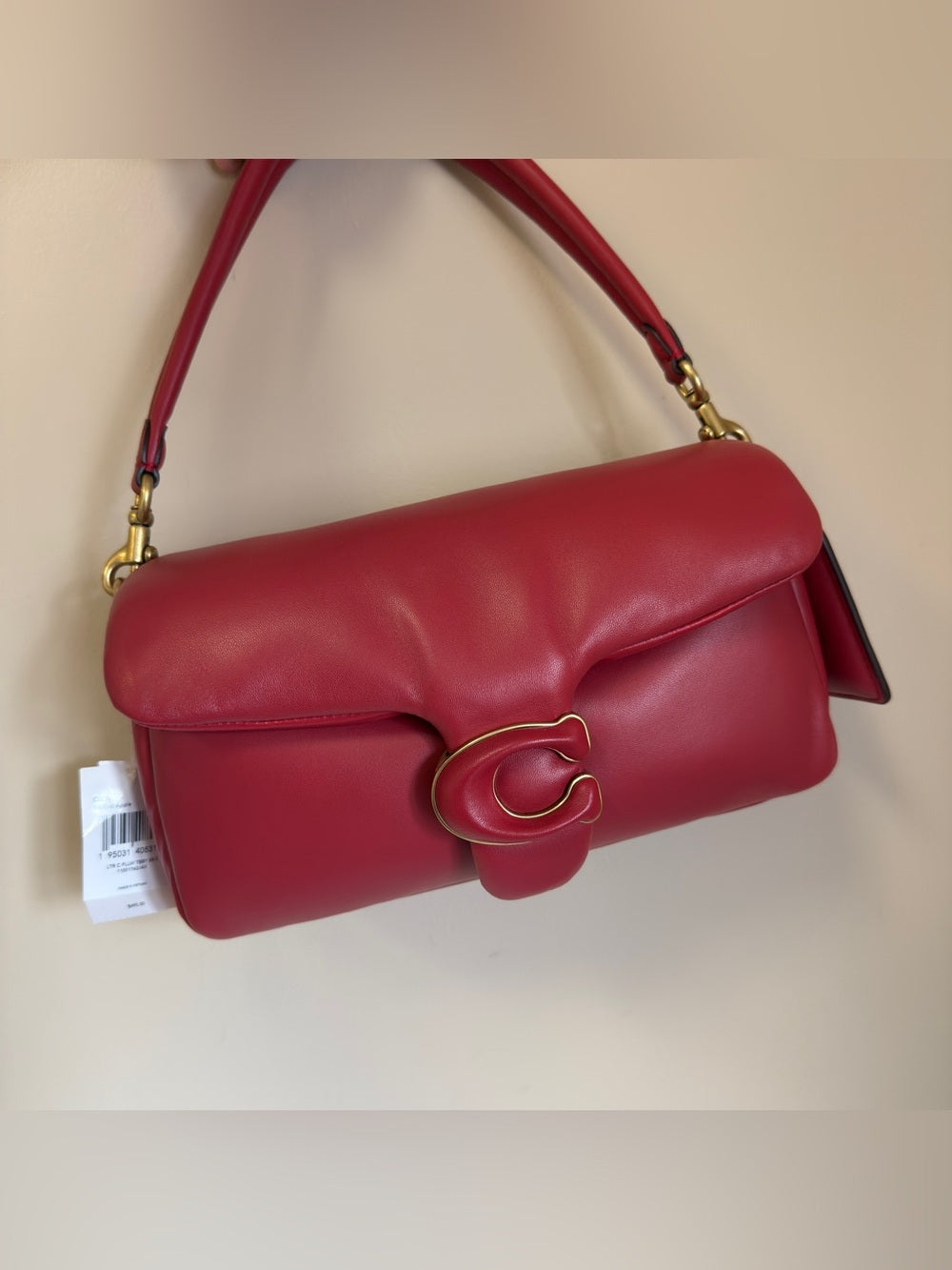 Coach C0772 Pillow Tabby 26 shoulder bag in red detail