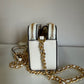 Tory Burch quilted cream leather chain crossbody detail