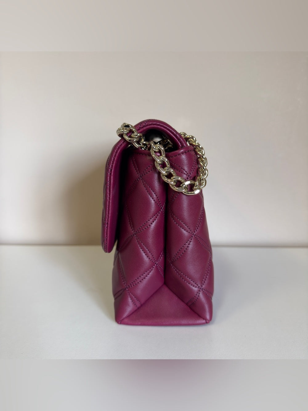 Kate Spade quilted shoulder bag in deep berry detail