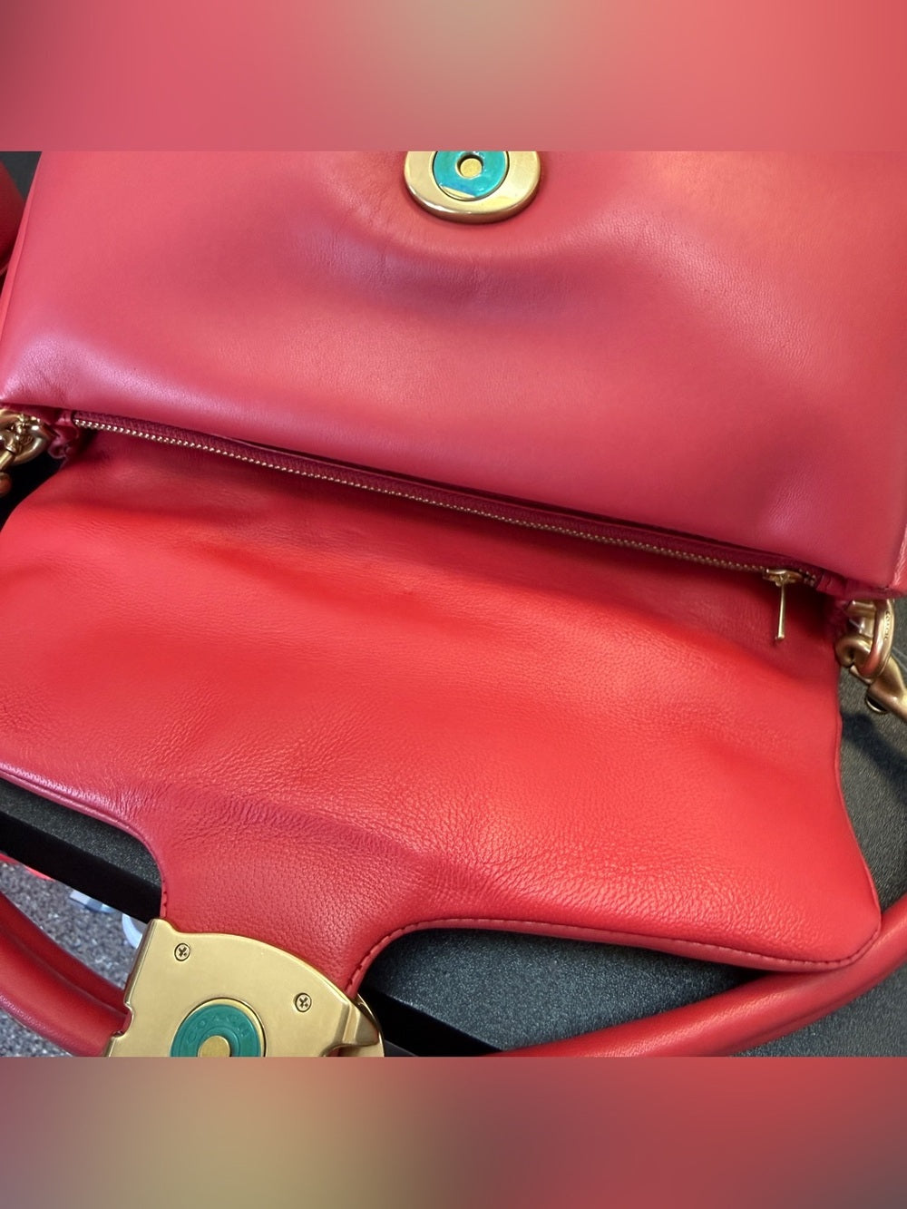 Coach C0772 Pillow Tabby 26 shoulder bag in red detail