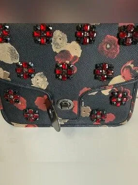 Coach F33618 floral jewel crossbody bag detail
