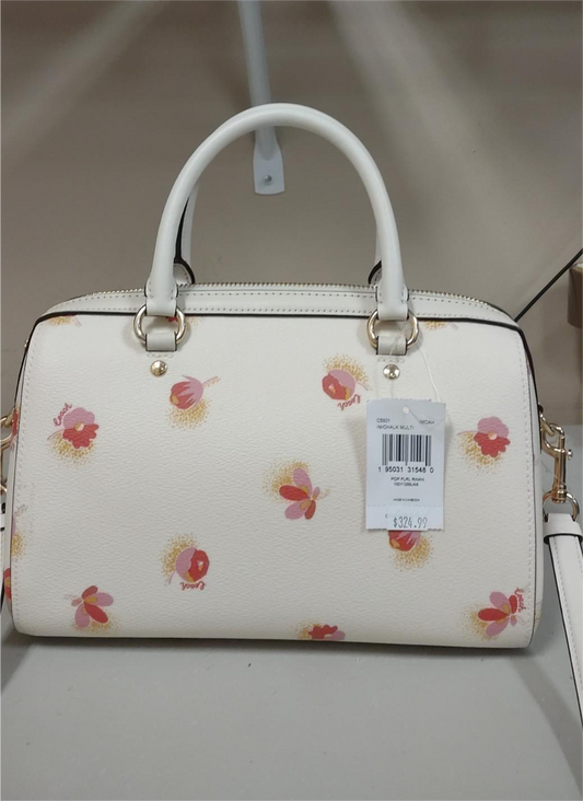 Coach C5801 Rowan Satchel with Pop Floral Print handbag - Chalk Multi