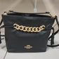 Coach CE555 Pebble Leather Andy Drawstring Crossbody Bag - Black