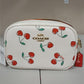 Coach CF420 Jamie Camera Bag With Heart Cherry Print Canvas Leather - Chalk Multi