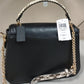 Coach C7236 Snake Embellished Border Quilting Marlie Top Handle Satchel - Black